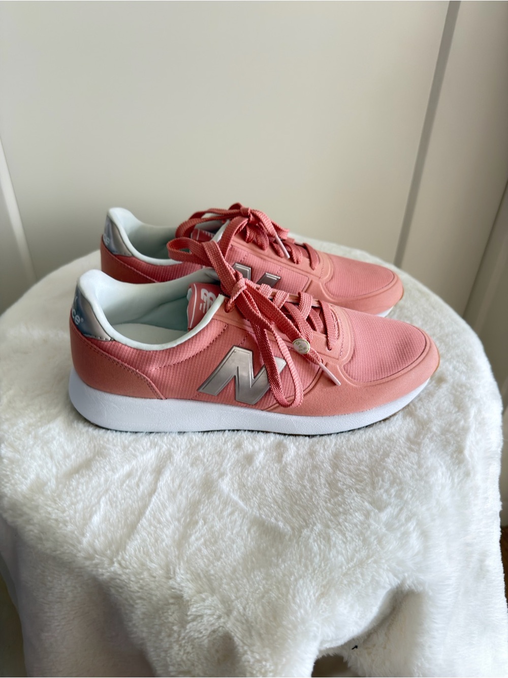 New Balance Women’s Coral Pink Lace-Up Sneakers
